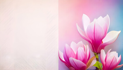 Fototapeta premium A serene image of pink and white flowers against a soft gradient background.
