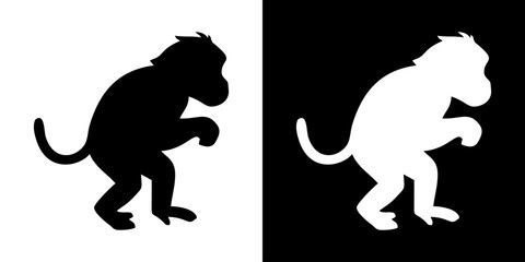 Obraz premium Monkey silhouette vector illustration 22