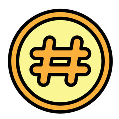 Hashtag Symbol Vector Filled Icon Design