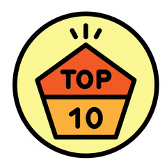 Top 10 Badge Vector Filled Icon Design