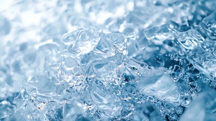 A close-up of glacier ice, showing intricate patterns and layers of frozen time