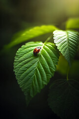 Fototapeta premium ladybug on a leaf