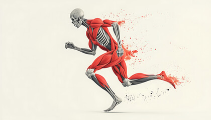 Running Anatomy with Muscle Disintegration.