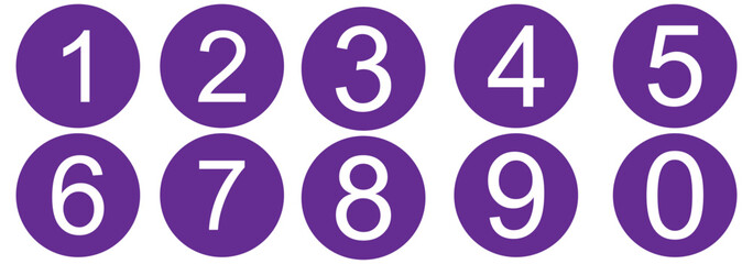 Numbers icon set from 0 to 9