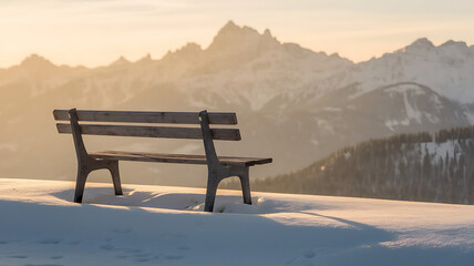 Bench in the snow