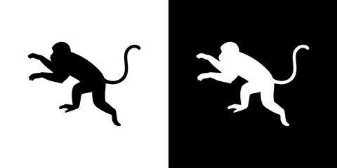 Monkey silhouette vector illustration 47