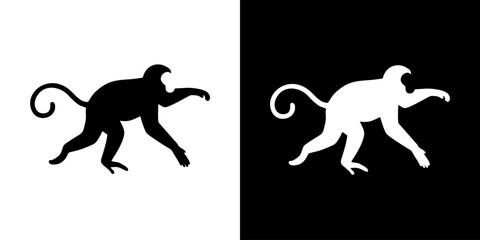 Monkey silhouette vector illustration 55