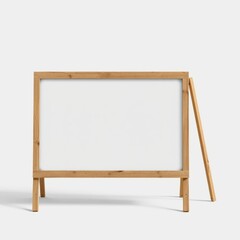 Blank wooden foldable sidewalk sign signboard mockup or mock up template isolated on transparent background including clipping path billboard blank mockup display empty poster advertising