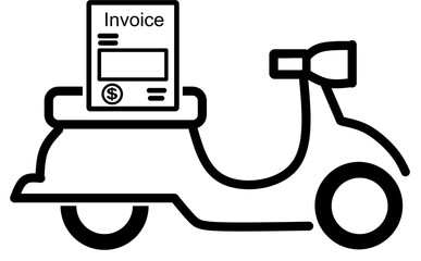 Motorcycle with invoice icon