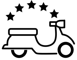 Motorcycle with rating icon