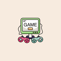 Video game icon flat vector design. 