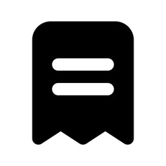 Black Business Symbol Icon for Digital Applications - bill