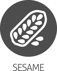 Sesame Seed Capsule Pod Food Allergen Icon Concept