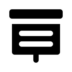 Black Business Symbol Icon for Digital Applications - presentation 