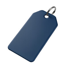 Navy blank price tag 3d render icon isolated on transparent background