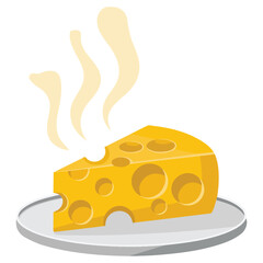 Strong odor cheese platter isolated vector illustration