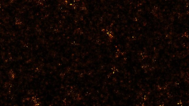 Abstract VJloop many glow star particles float up on black background 4K 3D seamless loop animation. Winter holiday background concept, Merry Christmas, New year, Wedding, Celebration