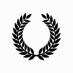 Simple Laurel Sign Vector on White for Logo Design