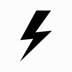 Electric Lightning Bolt Vector Silhouette for Power Symbols