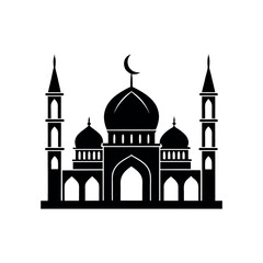 Islamic Mosque Vector Silhouette for Cultural Illustrations