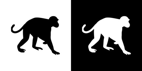 Monkey silhouette vector illustration 77