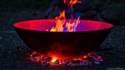 Outdoor brazier flame landscape map