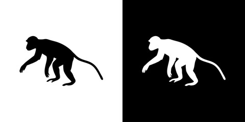 Monkey silhouette vector illustration 80