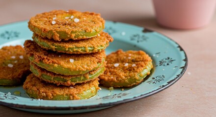 Pile of gold bitcoins with colorful cubes on a dark blue background