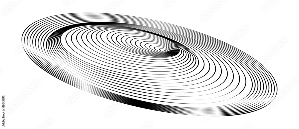 Fototapete spiral with black lines as dynamic abstract vector background or logo or icon. abstract background w