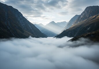 Obraz premium Whispers of Dawn, Mountain's Embrace
