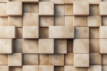 Abstract beige cube pattern background texture