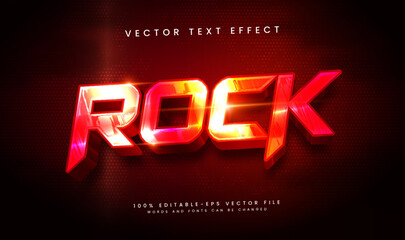 Rock strong 3d editable vector text effect with red luxury concept.