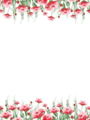 frame of red flowers 