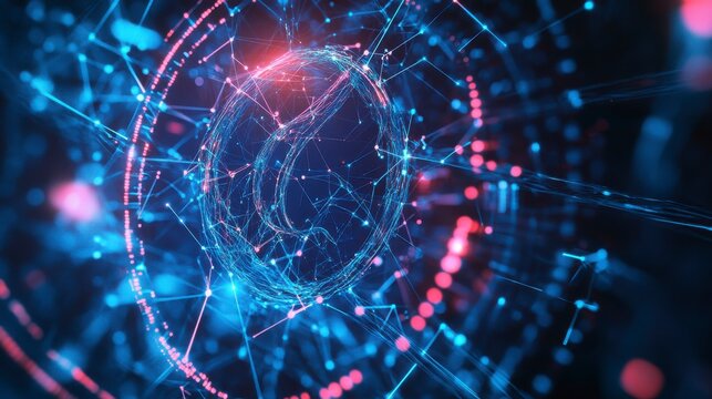 Abstract Global Network With Pink And Blue Connections