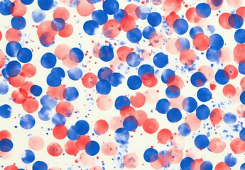 Abstract Red And Blue Circle Pattern On White Background