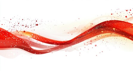 Abstract Red And Gold Waves On White Background
