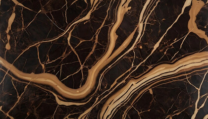 Obraz premium Dramatic Black and Tan Marble Texture - Abstract Luxury Background