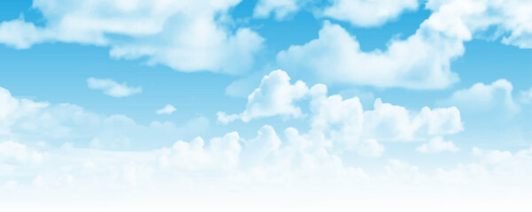 Blue sky white cloud nature landscape background. 