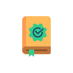 Textbook approved icon for educational resources in transparent background