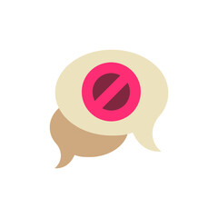 Prohibition of Communication Illustration with Intertwined Speech Bubbles Icon