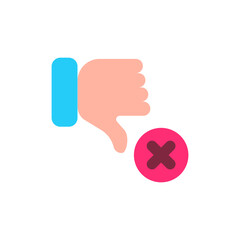 Unfavorable depiction conveying negativity with a downturned thumb disapproval