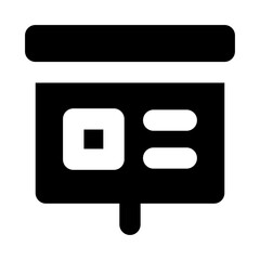 Black Business Symbol Icon for Digital Applications - presentation