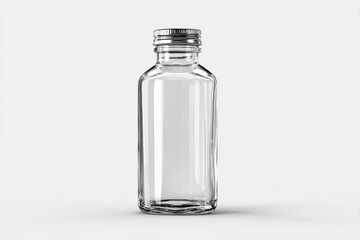 Transparent glass bottle with cap ready for branding 