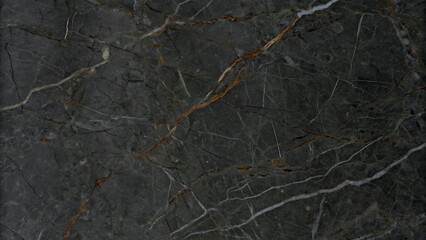 Dark Grey Marble Texture with White and Orange Veins Natural Stone Background