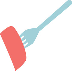 Piece of meat on fork