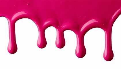 pink paint dripping isolated on transparent background cutout
