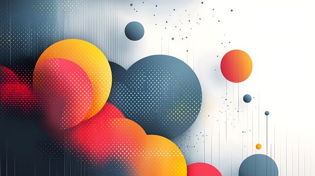 there is a picture of a colorful abstract background with circles and dots - Powered by Adobe