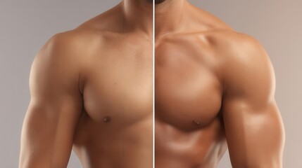 Fototapeta premium Tanning before and after comparison image