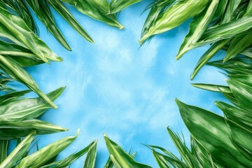 Obraz premium green grass and blue sky