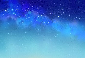 星空の背景イラスト素材　青　夜空